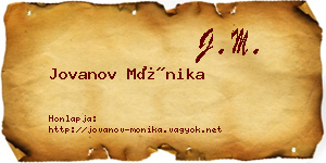Jovanov Mónika névjegykártya